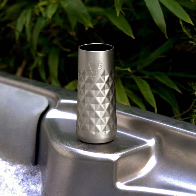 Flûte à champagne en acier inoxydable Paragon en obsidienne, Argent argent