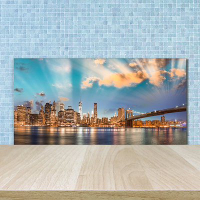 Aishwarya Blue - Brooklyn Bridge - No Frame Print on Glass