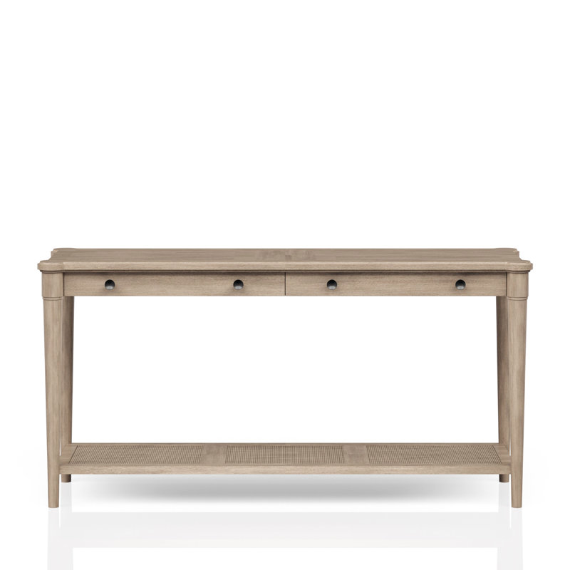 59.9 In. Table With Sand Finish And Shelf Space In Drawers