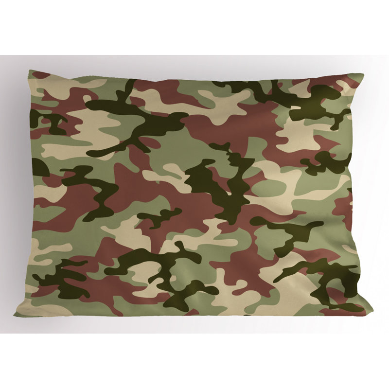 Camo Polyester Camouflage Sham Set, Twin
