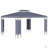 Patio Gazebo, Double Roof Outdoor Gazebo Canopy Shelter With Screen Decorate Corner Frame, For Garden, Lawn, Backyard And Deck-111463392