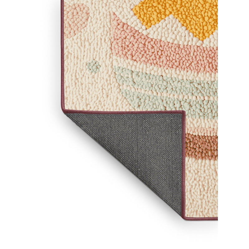 Tapis beige moelleux moelleux et moderne abstrait moderne et contemporain en fannin de Pâques, 5 x 7