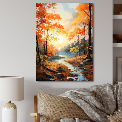 «Maple Trees Golden Canopy I», art mural sur toile florale