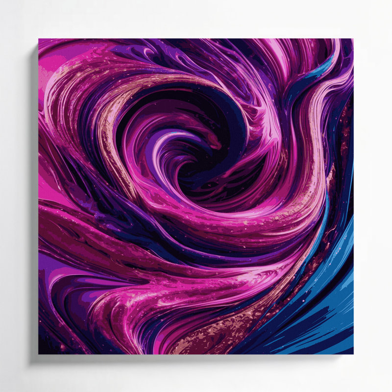 Abstrait art fluide sur toile mauve 39, H 8 po x l 8 po