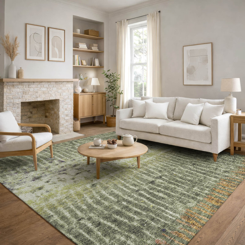 Tapis de qualité supérieure lavable à la machine Mayfield AMF2406, Olive, 3 pi x 5 pi