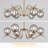 33.85 In. 6-Light Sputnik Sphere Modern Glass Bubble Chandelier With Round Glass Shades For Dining Living Room 