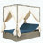 Adjustable Sun Bed with Curtain – PE Rattan Daybed with Cushion, 3 Colors
