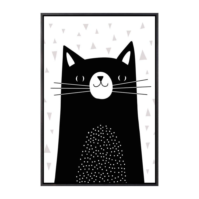 «Mix and Match Animal VIII» par Victoria Borges - impression d'art graphique, Aucun mat, Toile avec cadre noir patiné