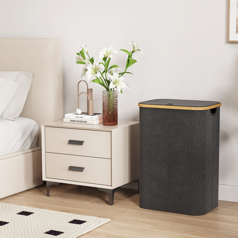 Laundry Hamper And Waste Basket Set, Dark Grey