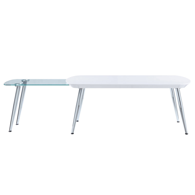 Table basse blanche et chrome