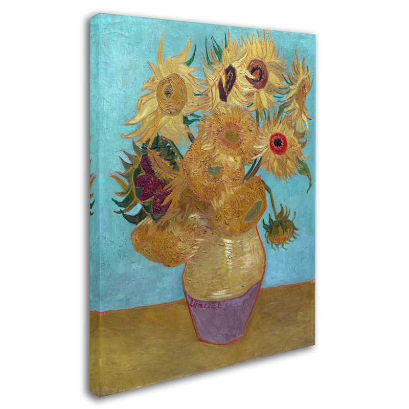 « tournesol », reproduction sur toile tendue, H 19 po x l 14 po