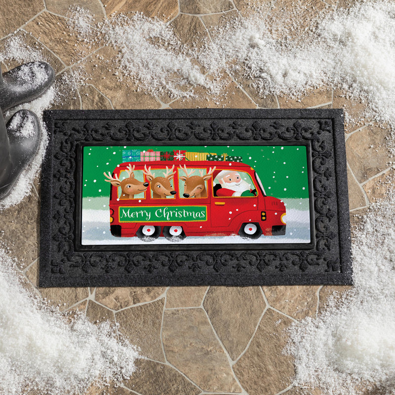 Tapis de Noël Christmas Bus Sassafras