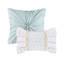 Édredon en seersucker très grand / très grand - literie à motif floral avec trois coussins décoratifs bleu jaune et blanc inclus