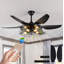 Ventilateur de plafond encastré moderne 52 po avec lumière noir mat moderne