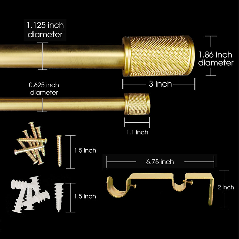  Tringle à draperie double réglable Azura avec faiteaux Azura, 36" - 72"