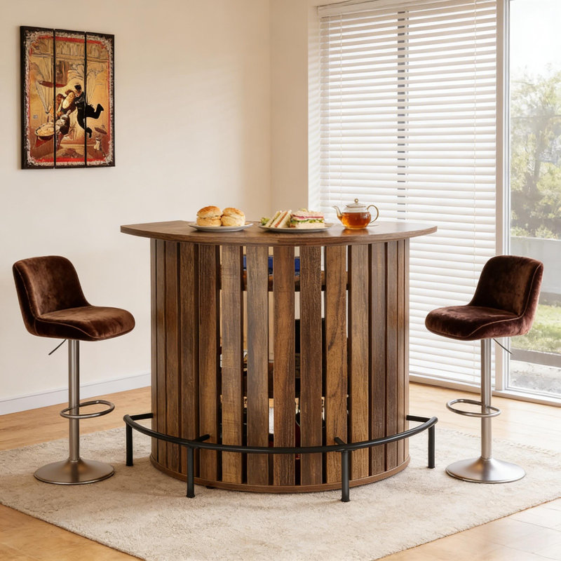 Table de bar 47,28 x 23,64 x 39,4 po en MDF brun