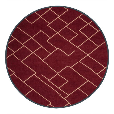 Machine Washable Trellis Red Area Rug