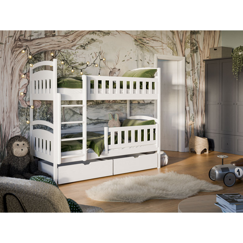 Ewing Single (3') Standard Bunk Bed and Mattress, White