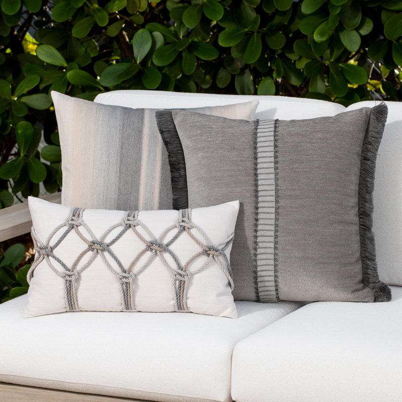 Rope Outdoor Rectangular Sunbrella® Pillow Cover & Insert, Grigio