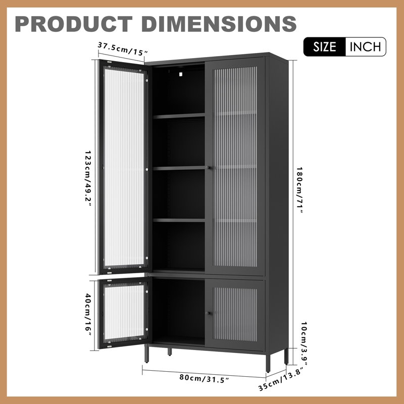 Grande vitrine de rangement en métal