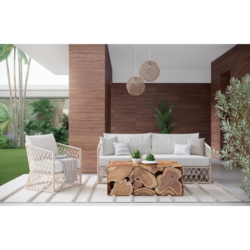 Amelia Patio Chair with Cushions, Sand Frame/Cloud Cushion