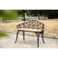 Rouille - Banc de jardin en aluminium coulé pour cour et balcon ergonomique avec accent floral