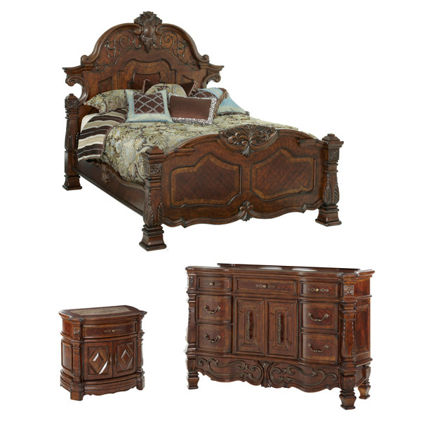 Michael Amini Windsor Court Solid Wood Piece Bedroom Set Reviews