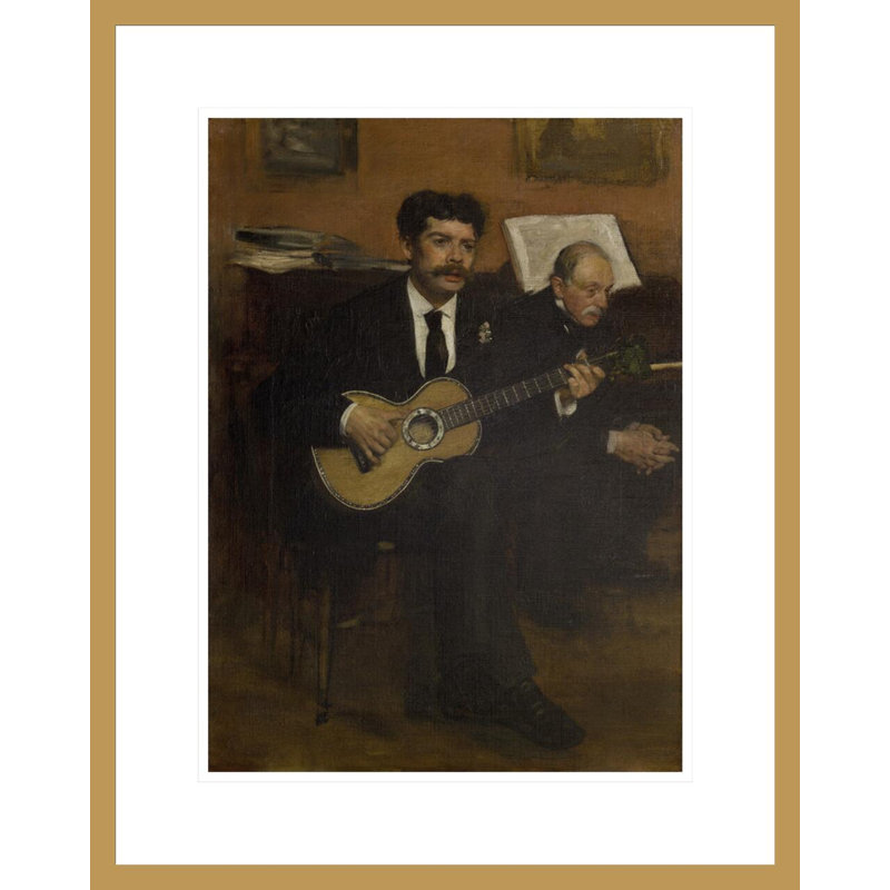 «Lorenzo Pagans and Auguste de Gas» par Edgar Degas, impression giclée encadrée, H 21,75 po x l 17,34 po