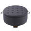 Repose-pieds rembourré rond gris foncé avec espace de rangement caché et tabouret de repos rembourré pratique-109963948