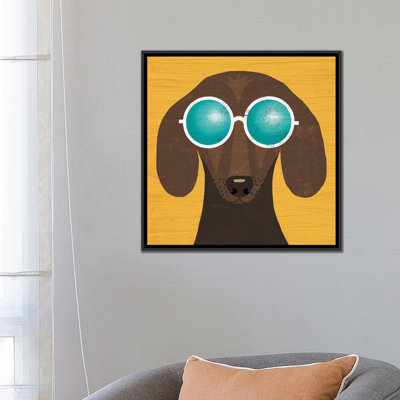 «Beach Bums Series: Dachshund I», impression sur toile