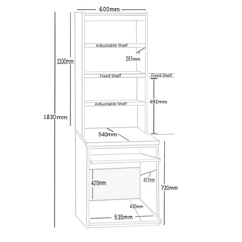 Haajarah Computer Desk, Black