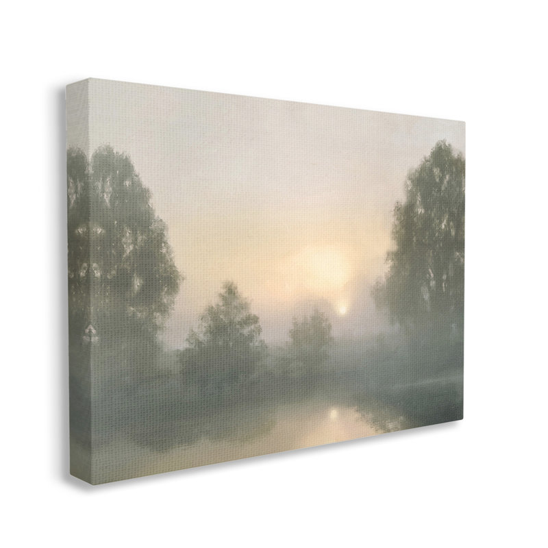 Conception d'art sur toile Misty Pond Reflection par Amber Sterling, H 24 po x l 30 po