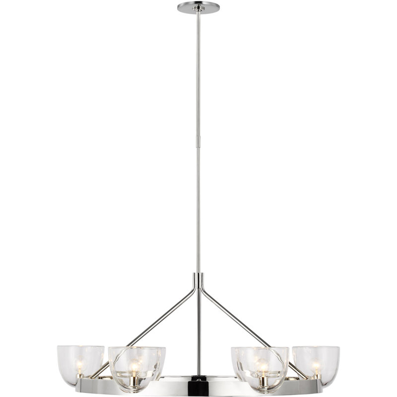Aerin Carola Large Ring Chandelier, Polished Nickel