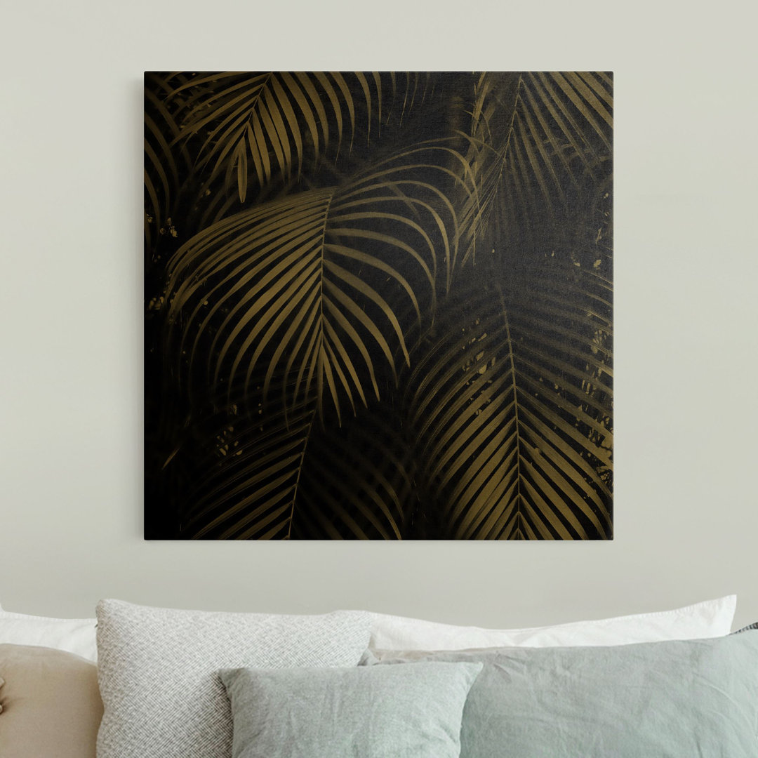 Leinwandbild Black Palm Fronds