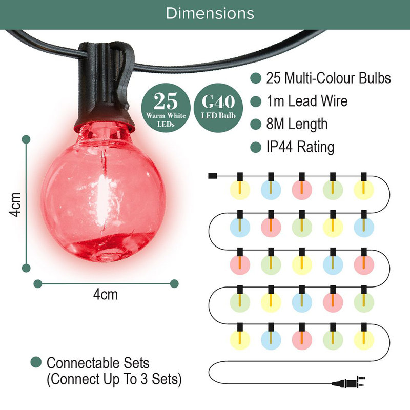 23cm LED Indoor / Outdoor String Lights