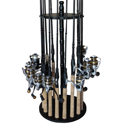Black 16 Round  Rack - Wood Post