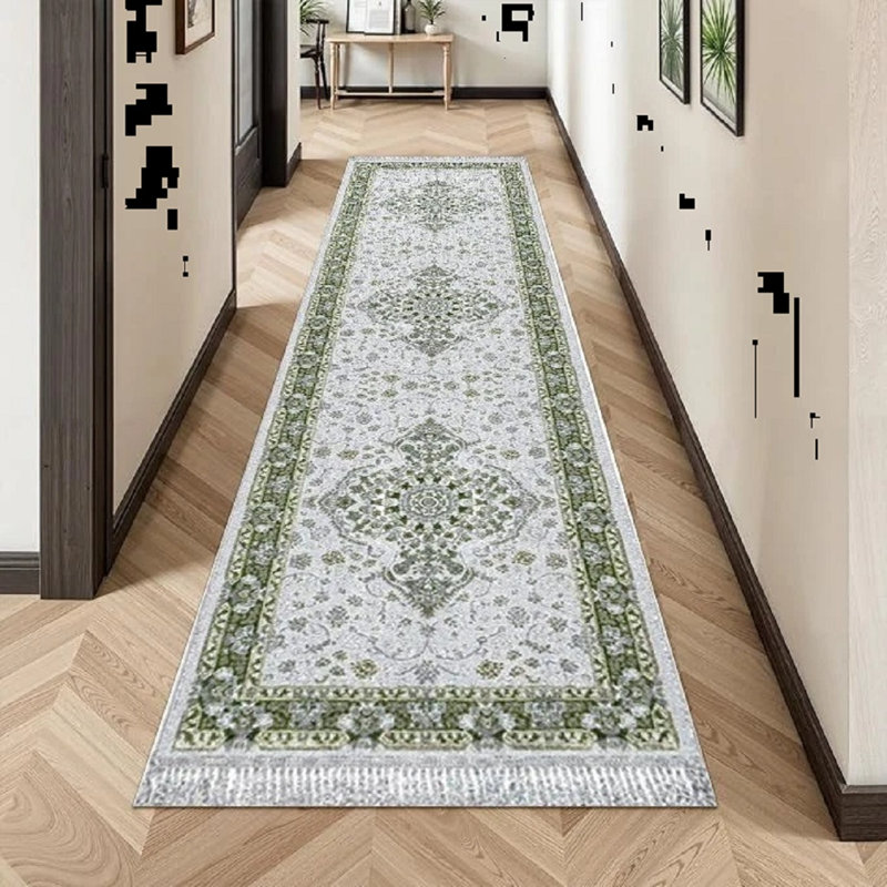 Area Rug, Green, Runner 60cm x 220cm