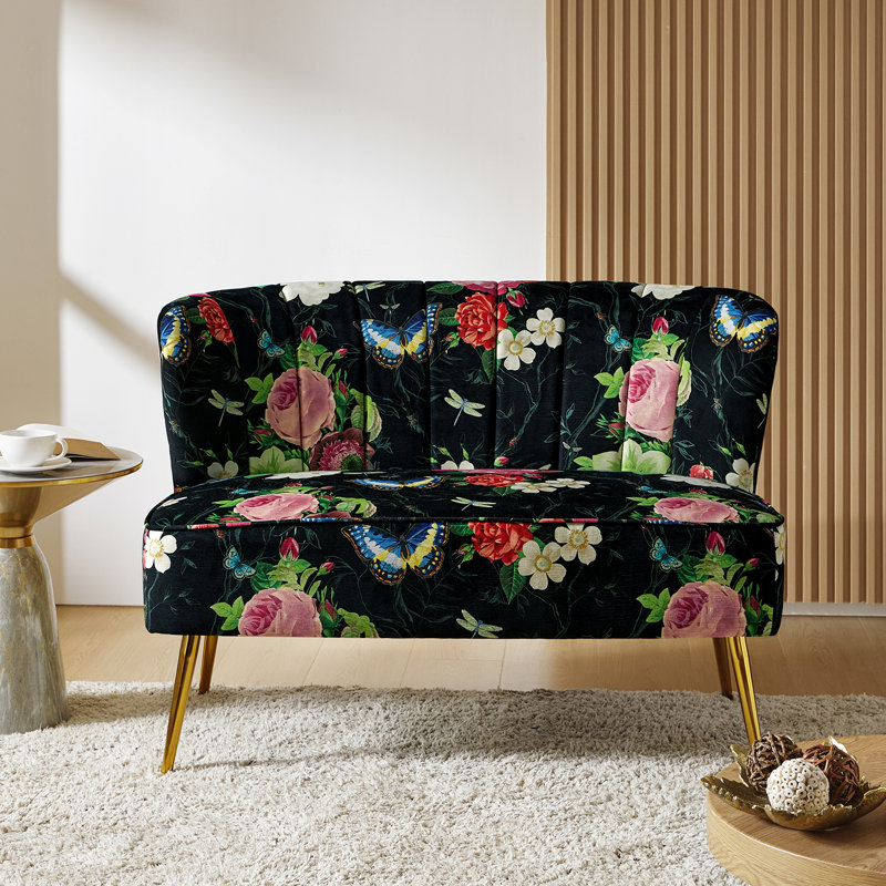 Biglerville 2 Seater Upholstered Loveseat, Black