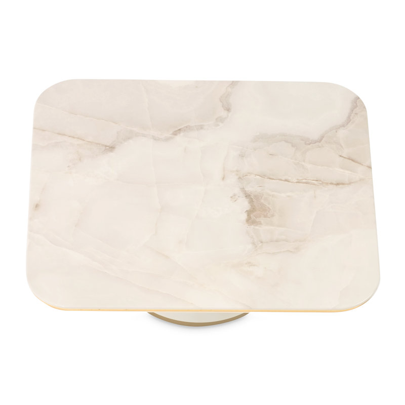 Gineverra Rectangular Cocktail Table - Ivory/Gold