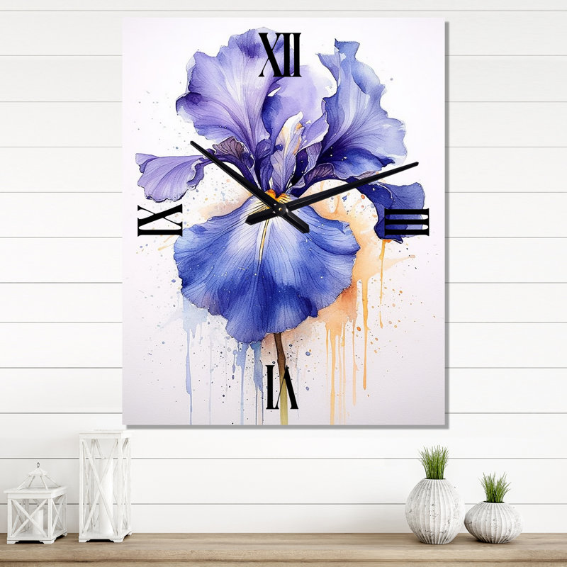 Horloge murale mauve et grise Iris Impressions II, Petit
