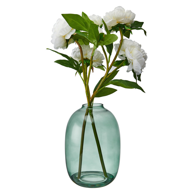 Elements Artificial Peonies In Vase, 21 Inch