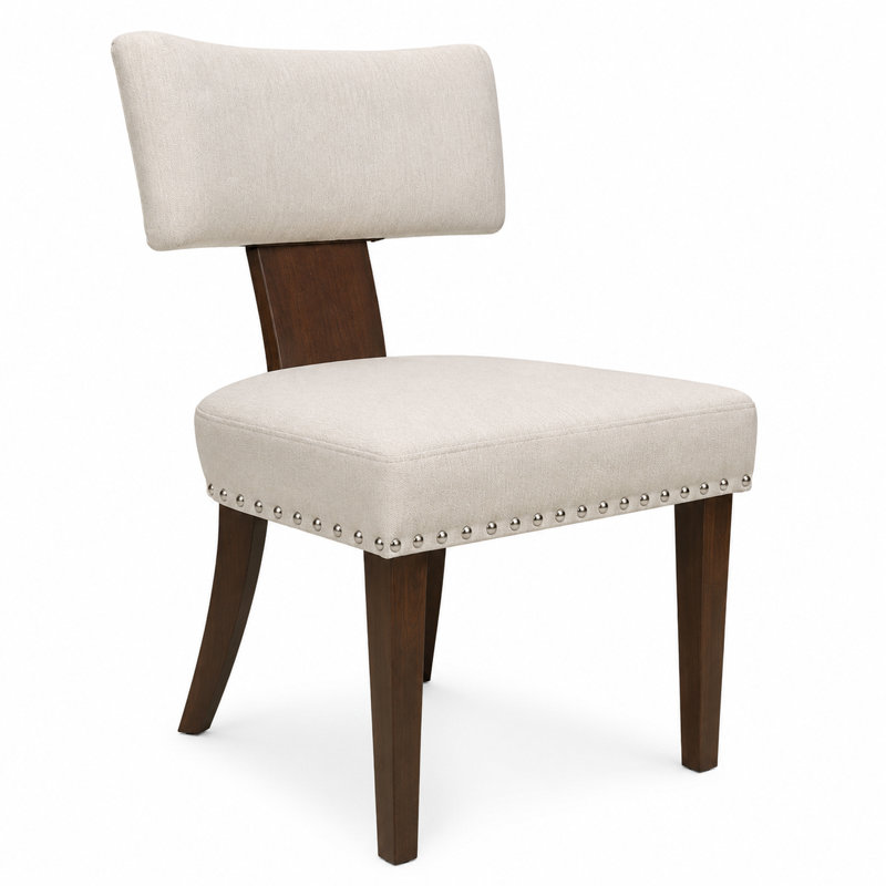 Chaise rembourrée avec coussin épais, pieds en bois massif, Brun