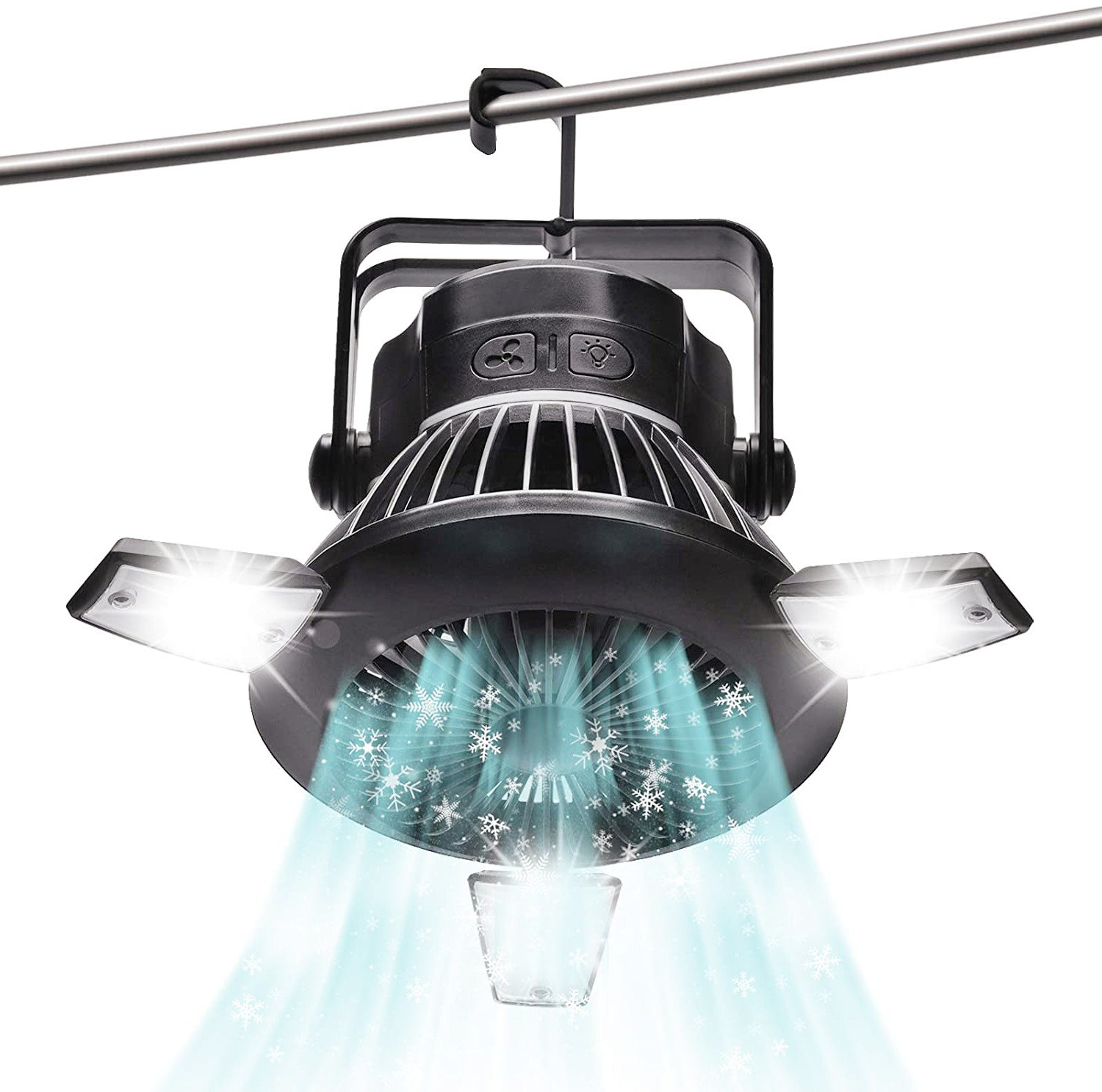 c&g outdoors Portable Led Camping Light With Ceiling Fan, 180 Silent,  Suitable For Fishing, Home And Office