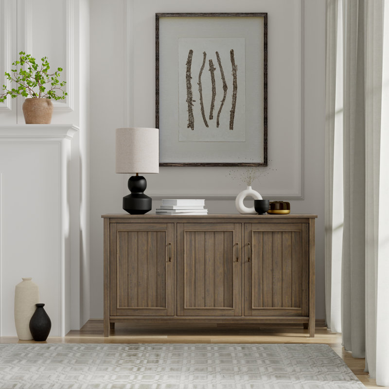 Armoire de rangement en bois massif l 60 po à 3 tablettes de large avec tablettes réglables