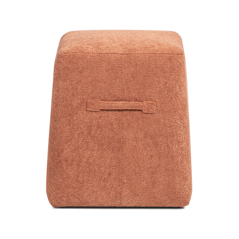 17.5"H Upholstered Ottoman, Orange