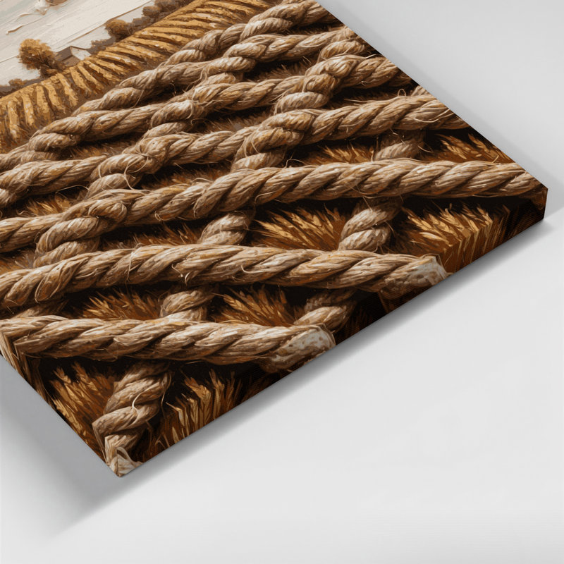 «Farm Rope», art mural sur toile beige, 8" H x 8" W