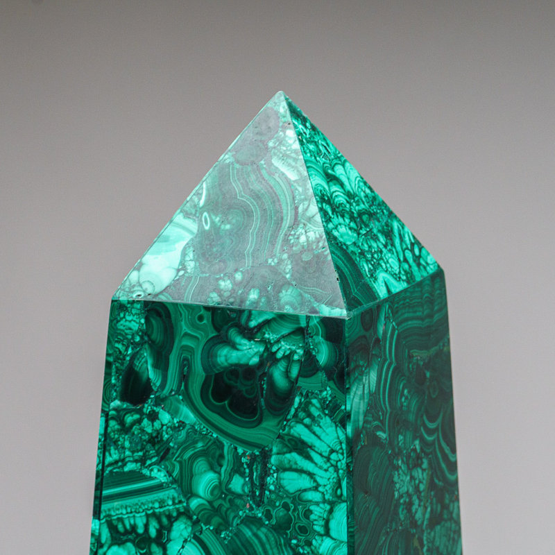 Large Genuine Polished Malachite Obelisk (16.5 Lbs), Emerald
