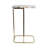 Rectangular Agate-Top Accent End Table with Metal Base for Living Room - Modern Narrow Profile Accent for Sofa Side Styling - White-1744918017