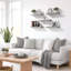 Tablettes flottantes 16 po pour mur (paquet de 5, gris)