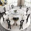 Table de salle à manger moderne à 8 sièges en pierre frittée avec plateau rotatif, chaises de salle à manger modernes en forme de clé-922749643